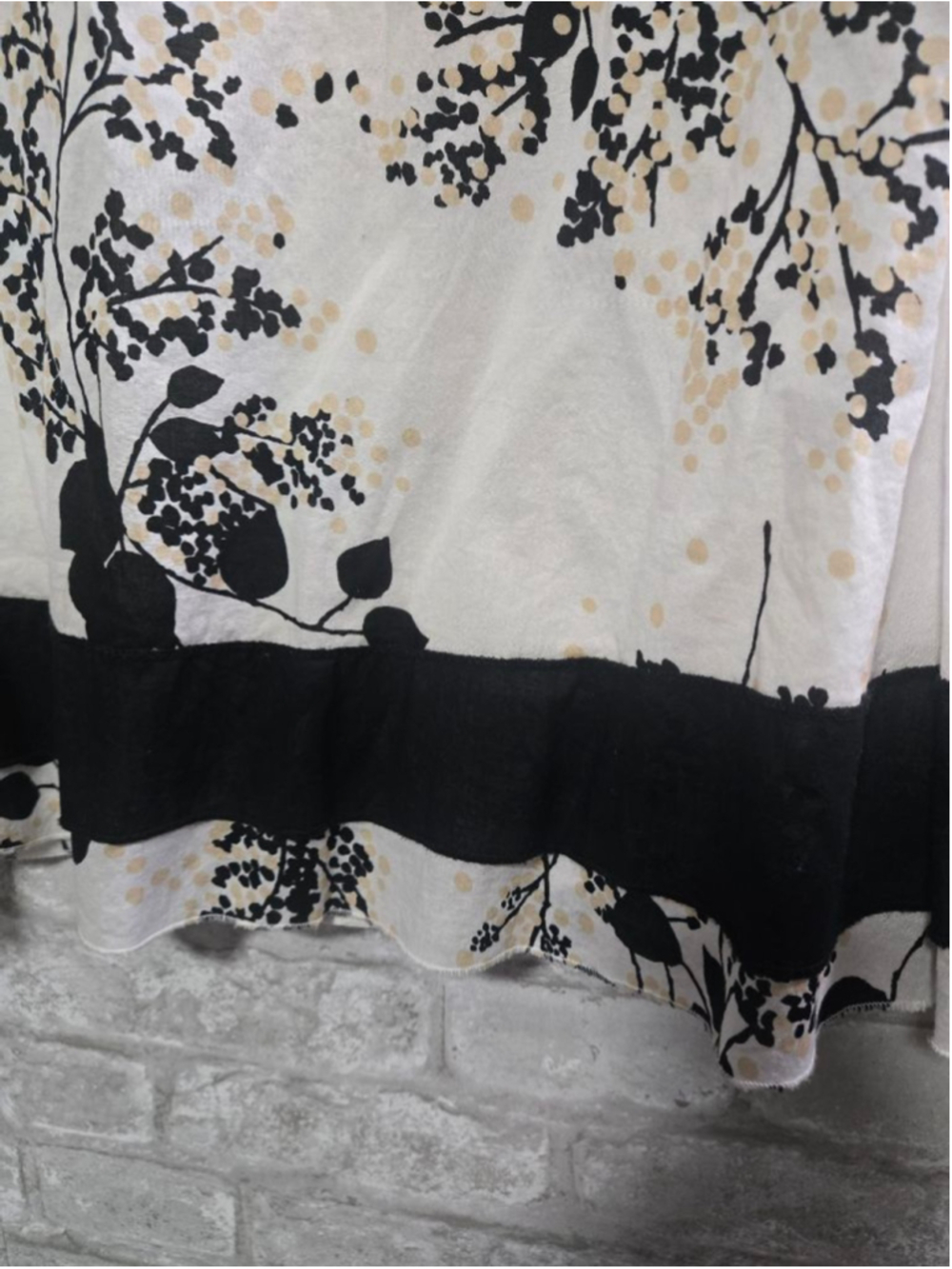Apostrophe White Black Floral A-Line Skirt XL - Picture 3 of 8